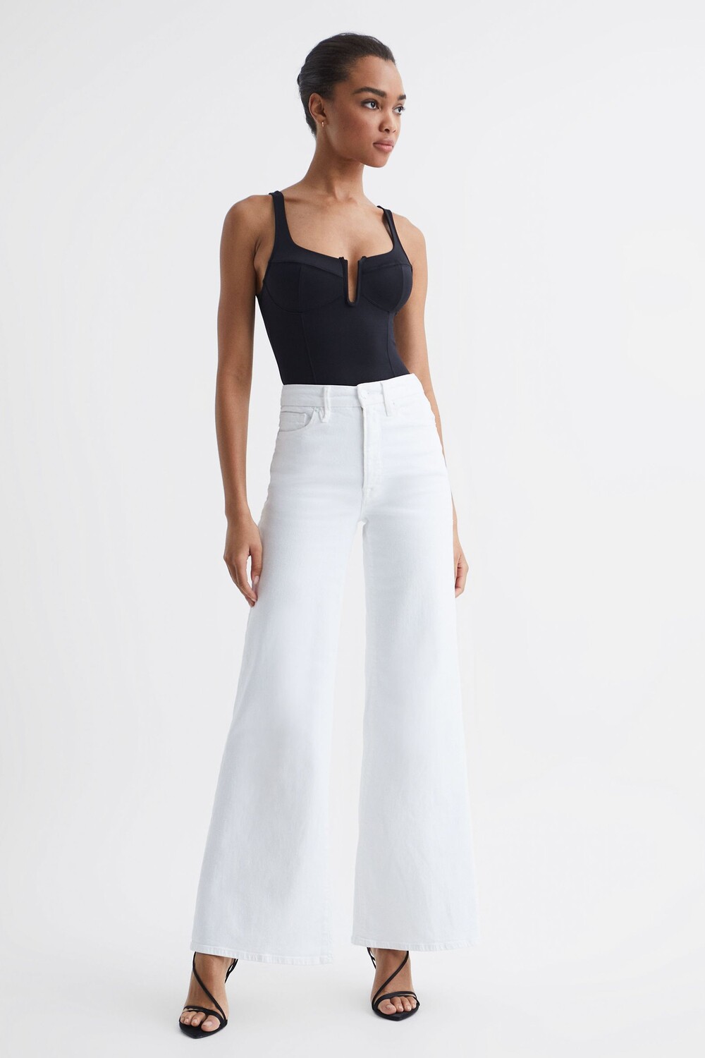 

Джинсы Reiss Palazzo Good American, белый
