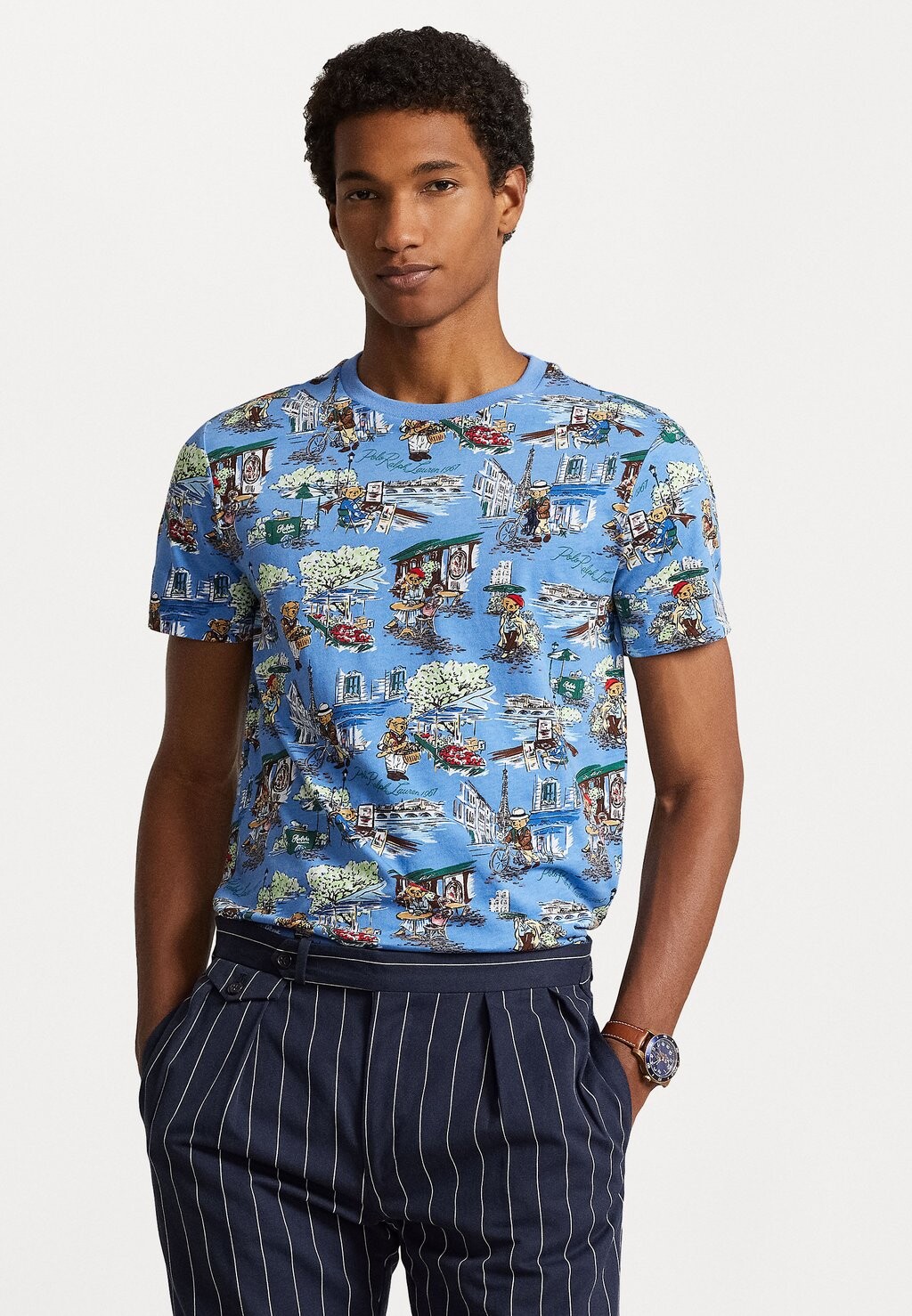 

Футболка с принтом Short Sleeve Polo Ralph Lauren, синий