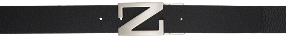 

Черный двусторонний кожаный ремень Zegna