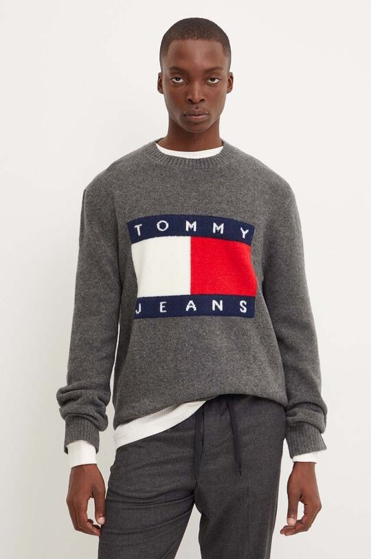 

Свитер из смесовой шерсти Tommy Jeans, серый