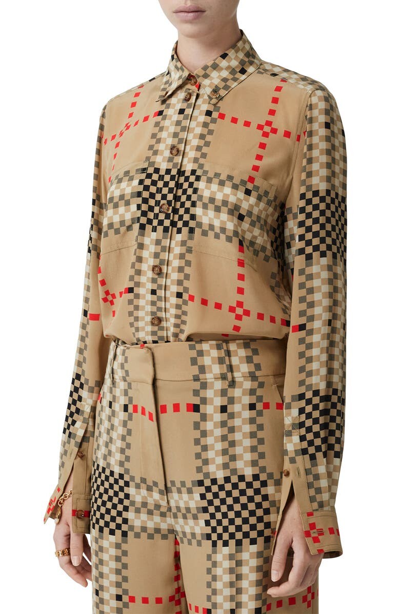 

Шелковая рубашка в крупную клетку Paola на пуговицах BURBERRY