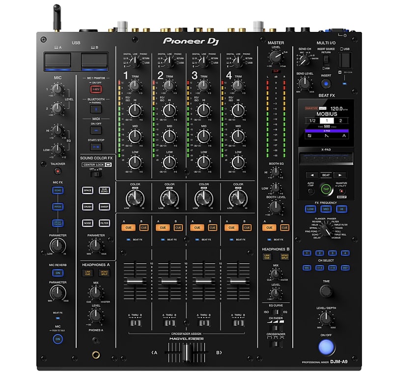 Микшер Pioneer DJM-A9 4-Channel DJ Mixer with Bluetooth, For Rekordbox / Serato DVS-Ready gemini mm1bt компактный 2 х канальный dj микшер c bluetooth