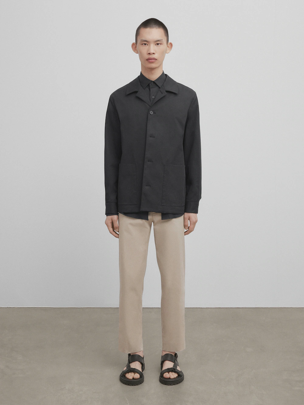 

Прямые хлопковые чиносы - studio Massimo Dutti, песочный, Бежевый