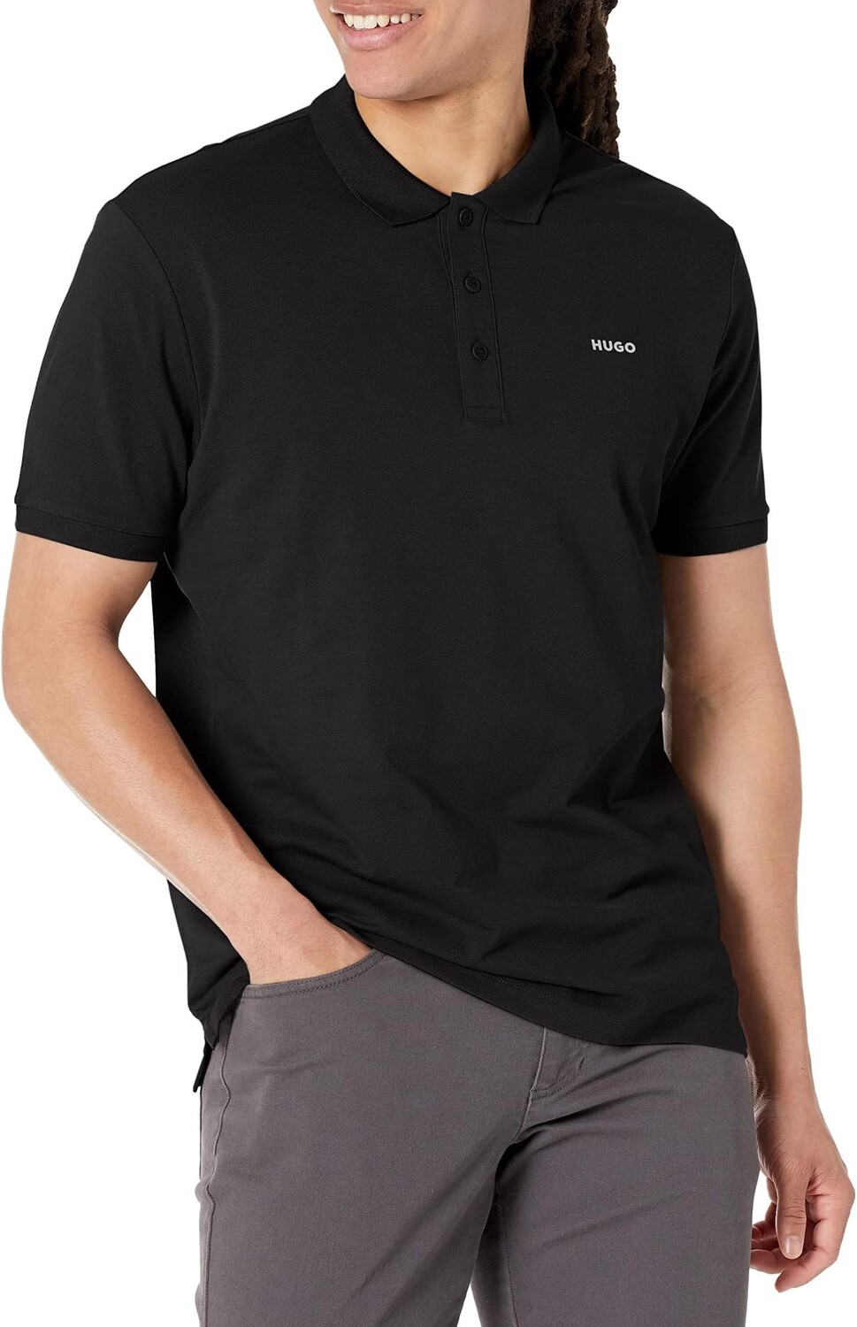 

Рубашка-поло Donos Reversed Logo Polo Shirt BOSS, цвет Spider Black