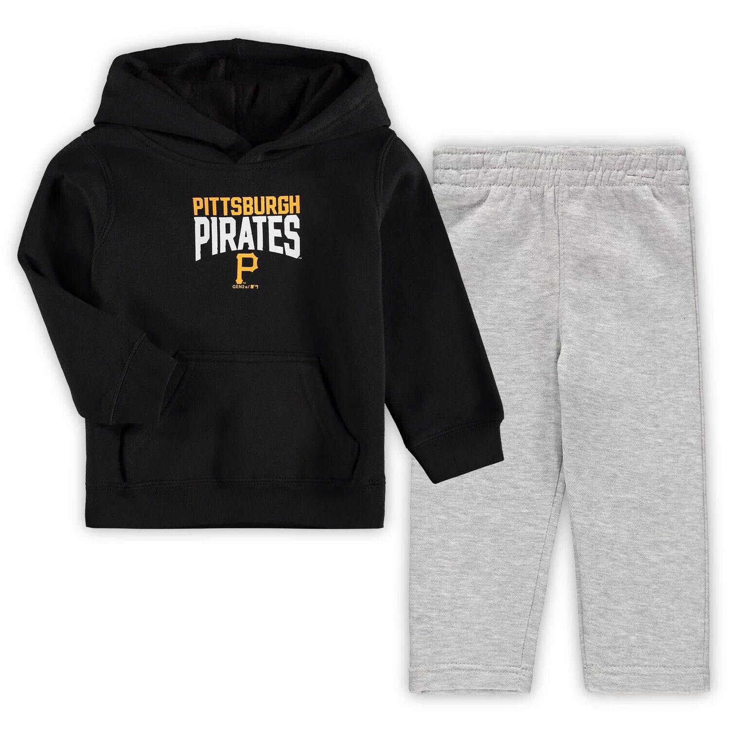 

Комплект из флисовой толстовки и брюк с расклешенной веерной юбкой Pittsburgh Pirates, черный/серый с меланжевым оттенком для младенцев Outerstuff