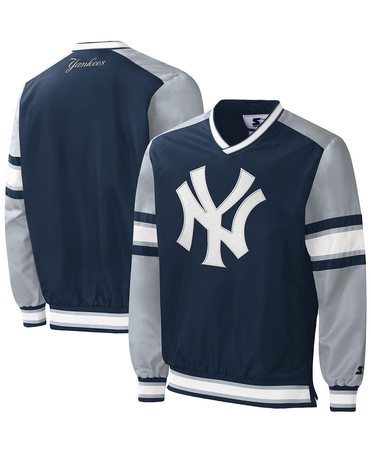 цена Мужской темно-синий пуловер New York Yankees Yardline, ветровка Starter