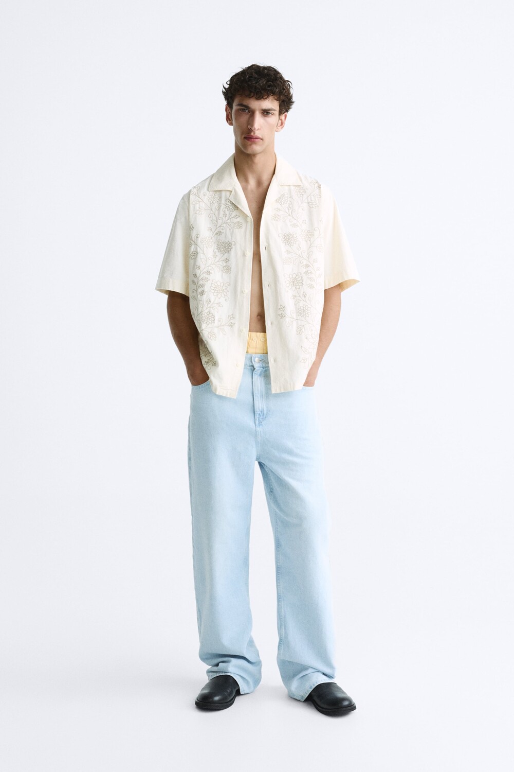 

Свободные джинсы Zara, голубой