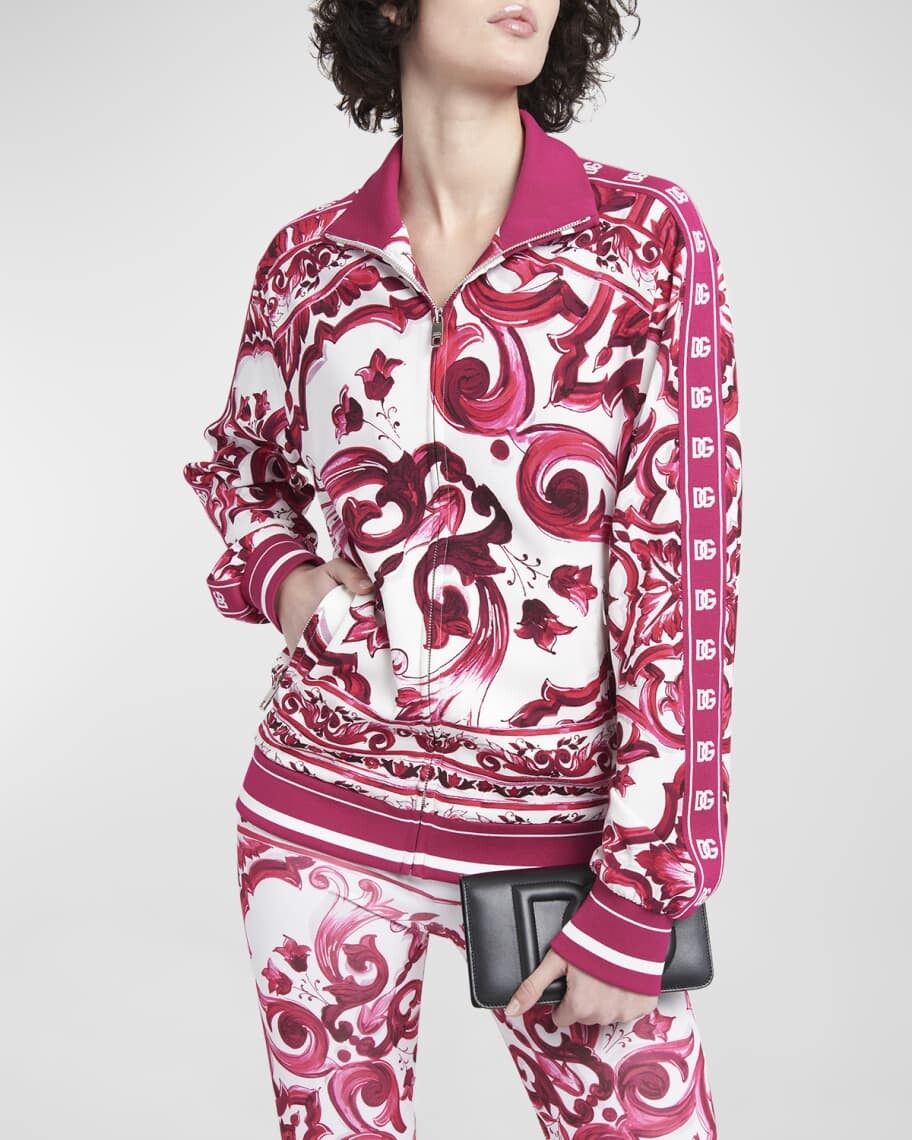 

Куртка Maiolica Cady Painterly с молнией спереди Dolce&Gabbana, Розовый