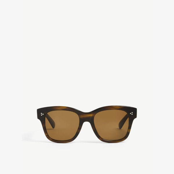 Солнцезащитные очки Melery в квадратной оправе из ацетата Oliver Peoples, коричневый