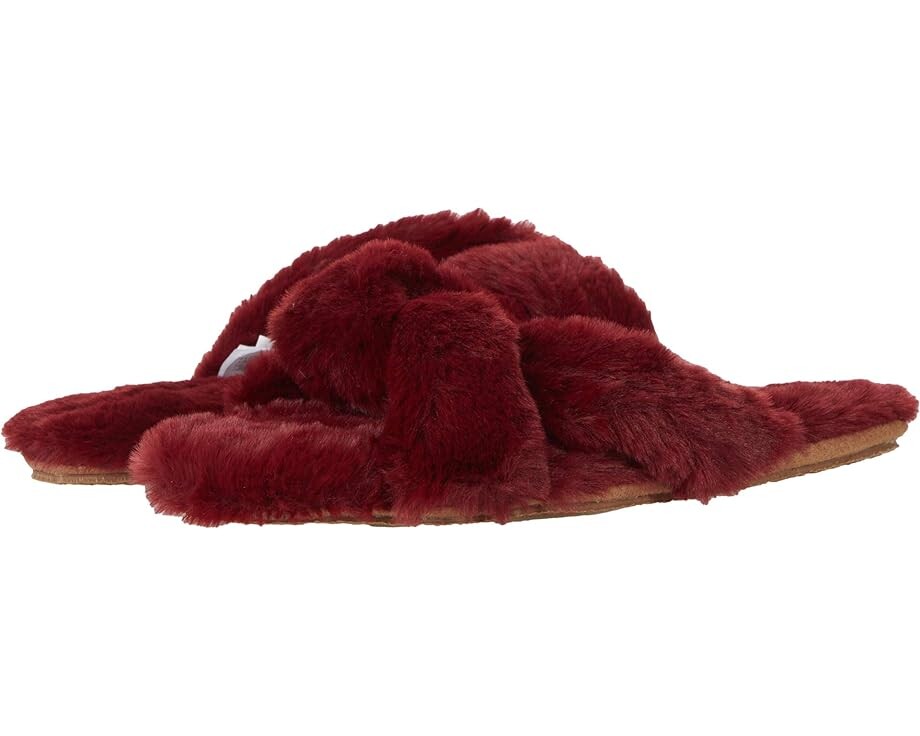 

Домашняя обувь Madewell Crisscross Slipper, цвет Bright Garnet Faux Fur