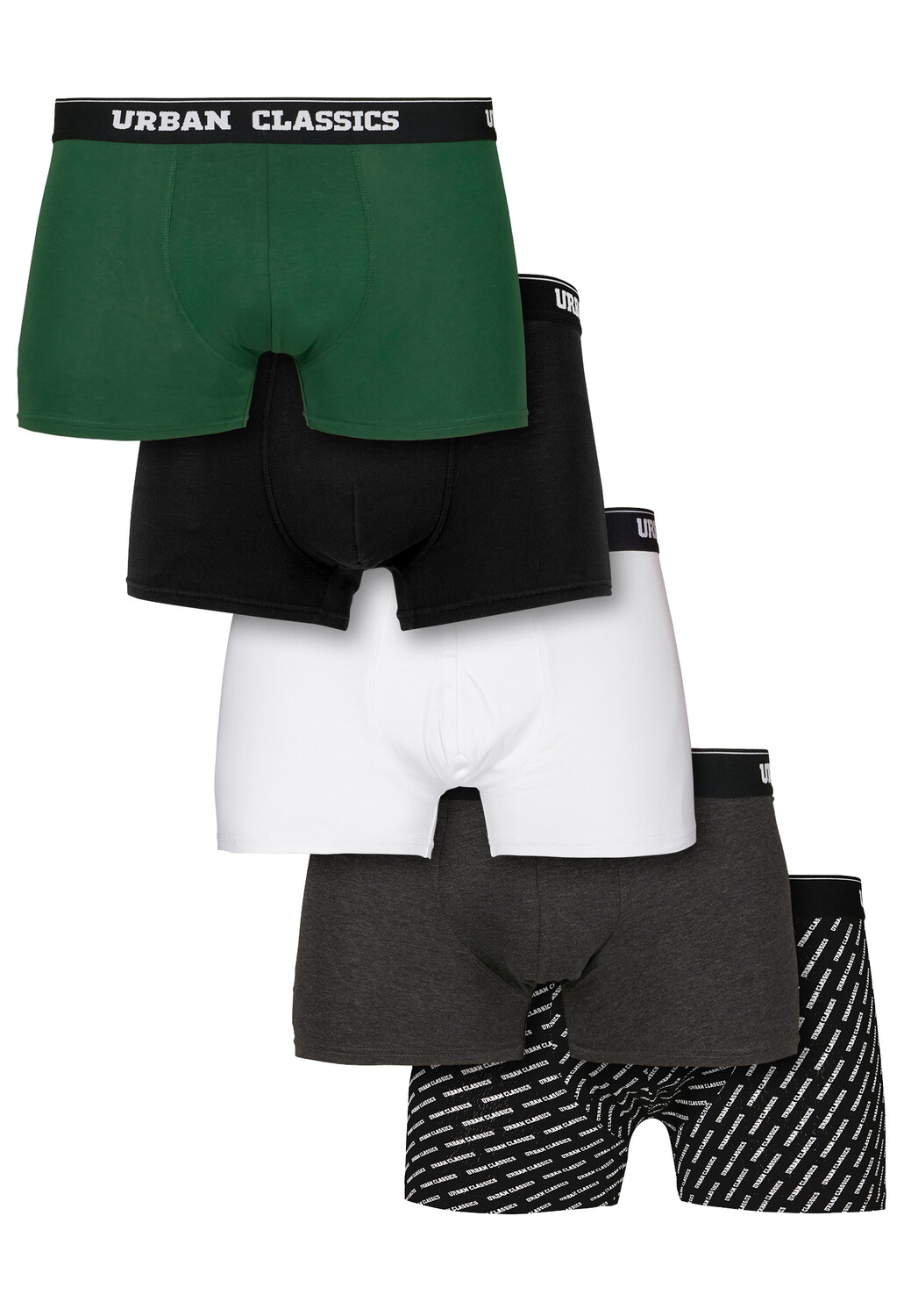 

Боксеры Urban Classics Boxershorts, цвет wht+dgrn+char+logo aop+blk