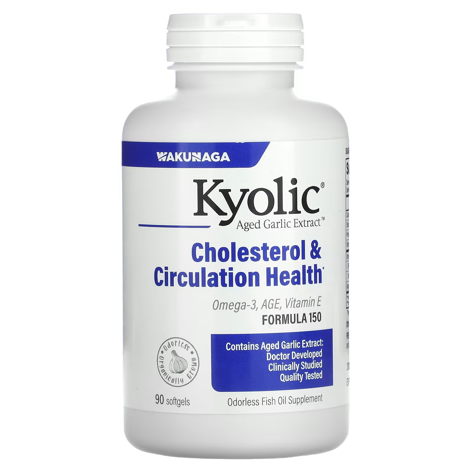 Экстракт выдержанного чеснока Kyolic холестерин и здоровье кровообращения, 90 мягких таблеток