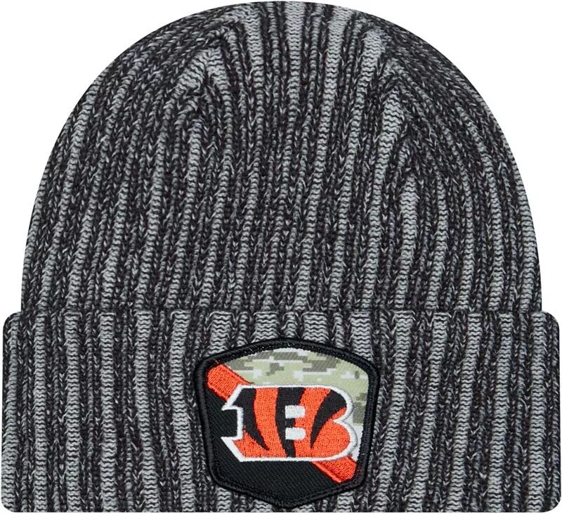 

Мужская черная вязаная шапка New Era Cincinnati Bengals 2023 Salute to Service черного цвета