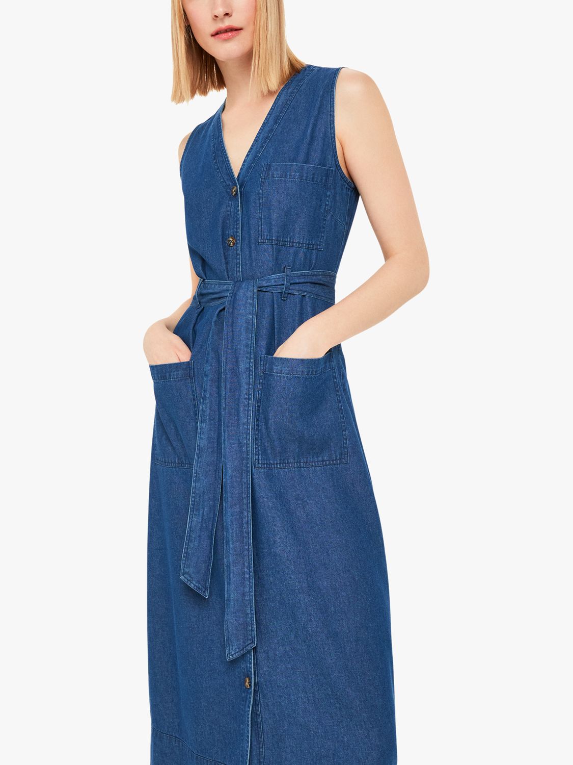 Платье миди Cody из шамбре Whistles, джинсовая ткань куртка из джинсовой ткани средней длины xl синий