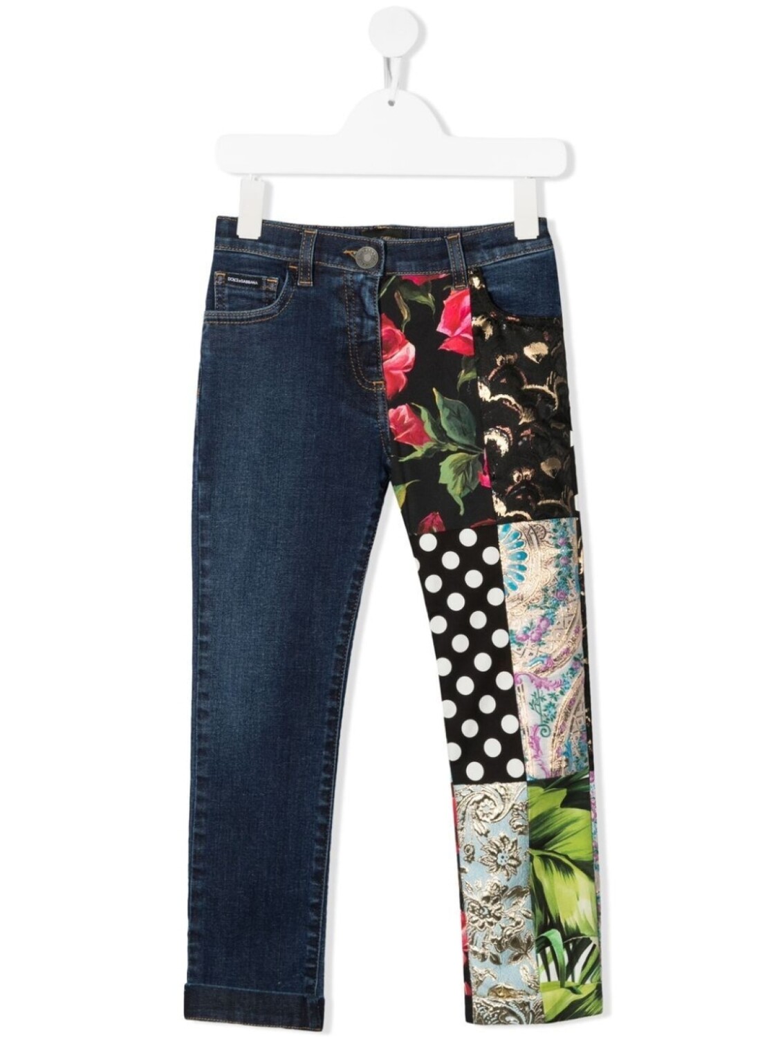 

Dolce & Gabbana Kids джинсы с логотипом и вставками, синий