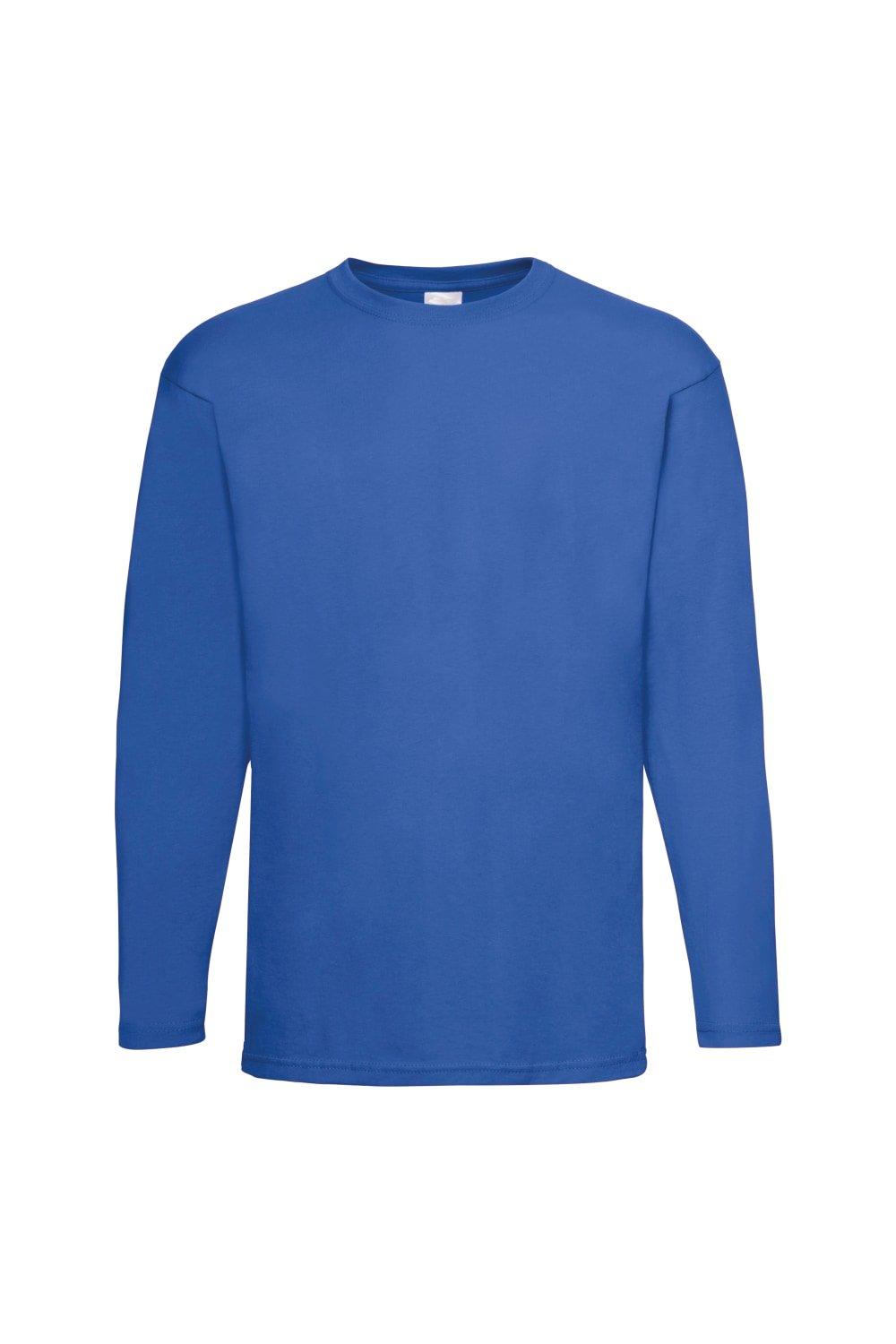 Повседневная футболка Value с длинным рукавом Universal Textiles, синий мужская футболка лиса русская краса xl серый меланж