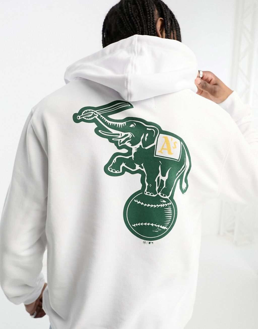 

Белый пуловер с принтом на груди и спине 47 Brand MLB Oakland Athletics