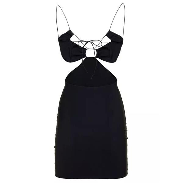 

Платье eva' short dress with cut-out and rhinestone Amazuin, черный