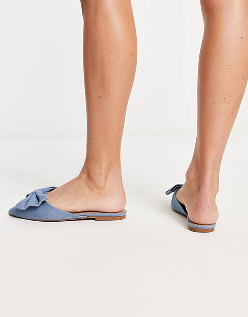 

Джинсовые туфли-мюли на плоской подошве ASOS DESIGN Lass