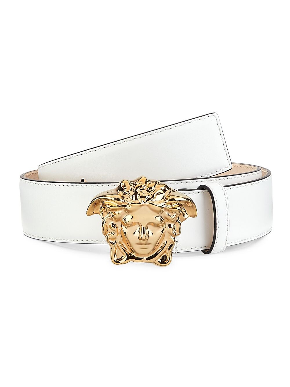

Кожаный ремень La Medusa Versace, белый