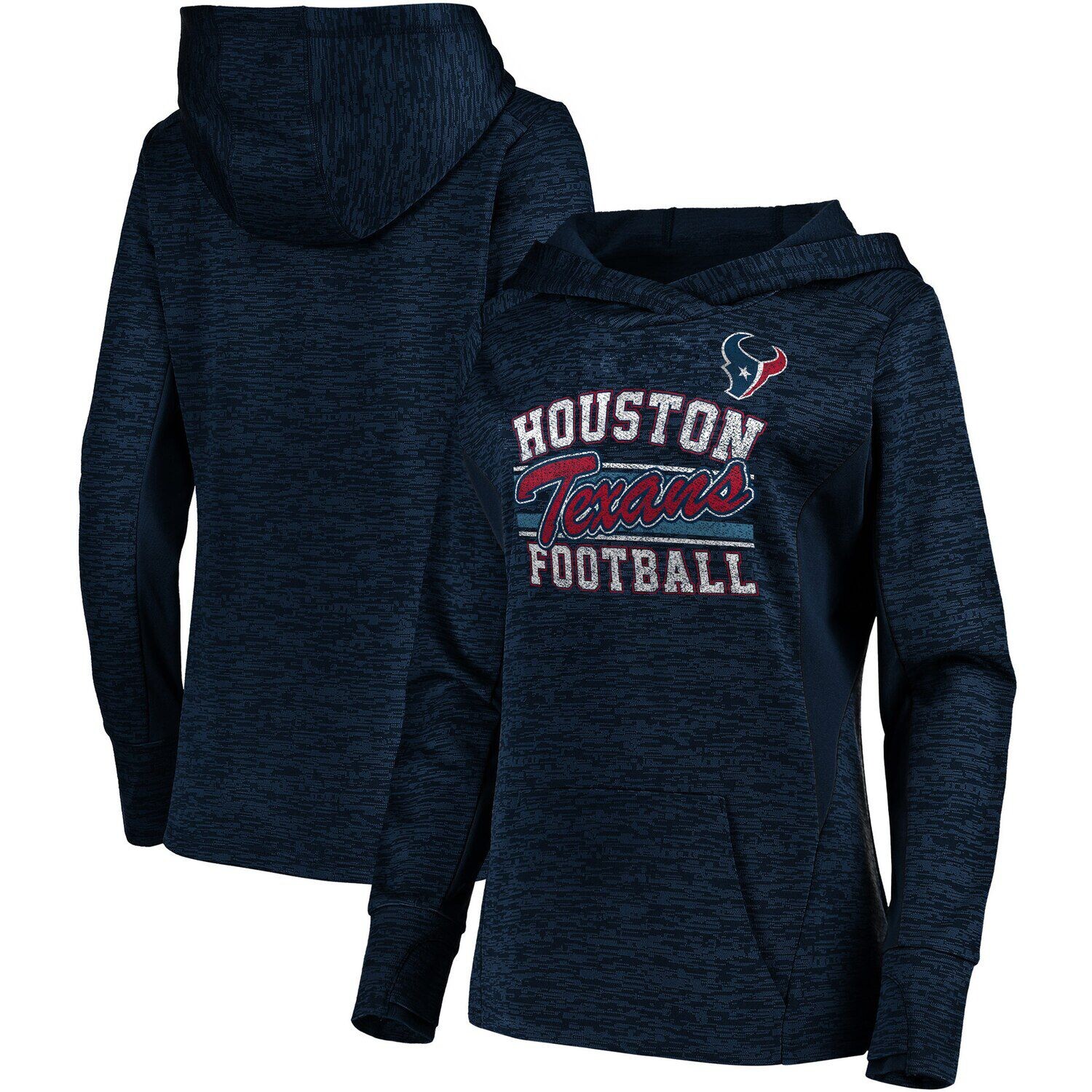 

Женский темно-синий пуловер с капюшоном Majestic Houston Texans Showtime Quick Out Majestic