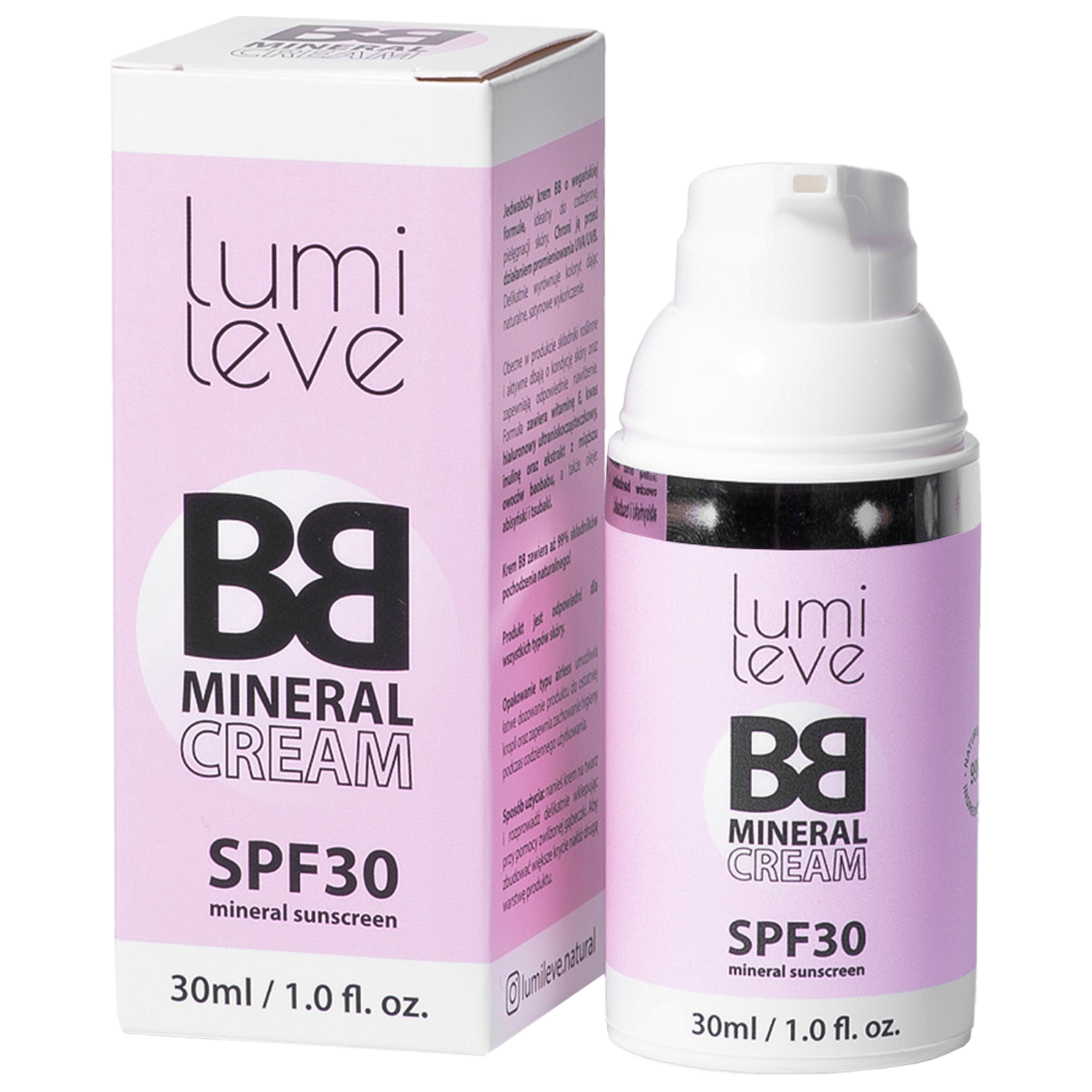 Bb крем со светофильтром spf30 b1 Lumileve Bb Mineral Cream, 30 мл