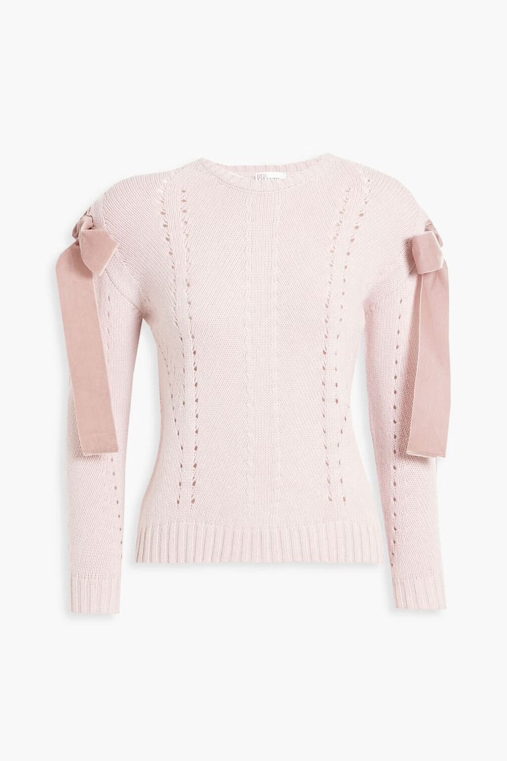 

Свитер вязки "пуанты" с бантом Redvalentino, пастельно-розовый
