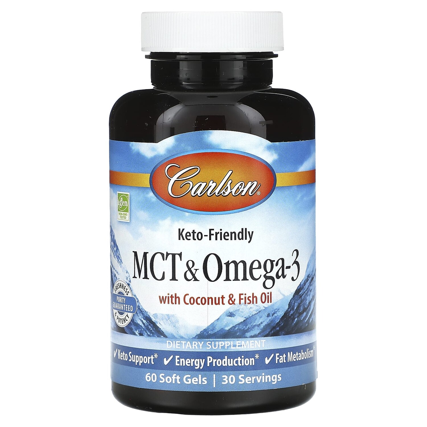 

MCT и омега-3 с кокосом и рыбьим жиром, 60 мягких таблеток, Carlson
