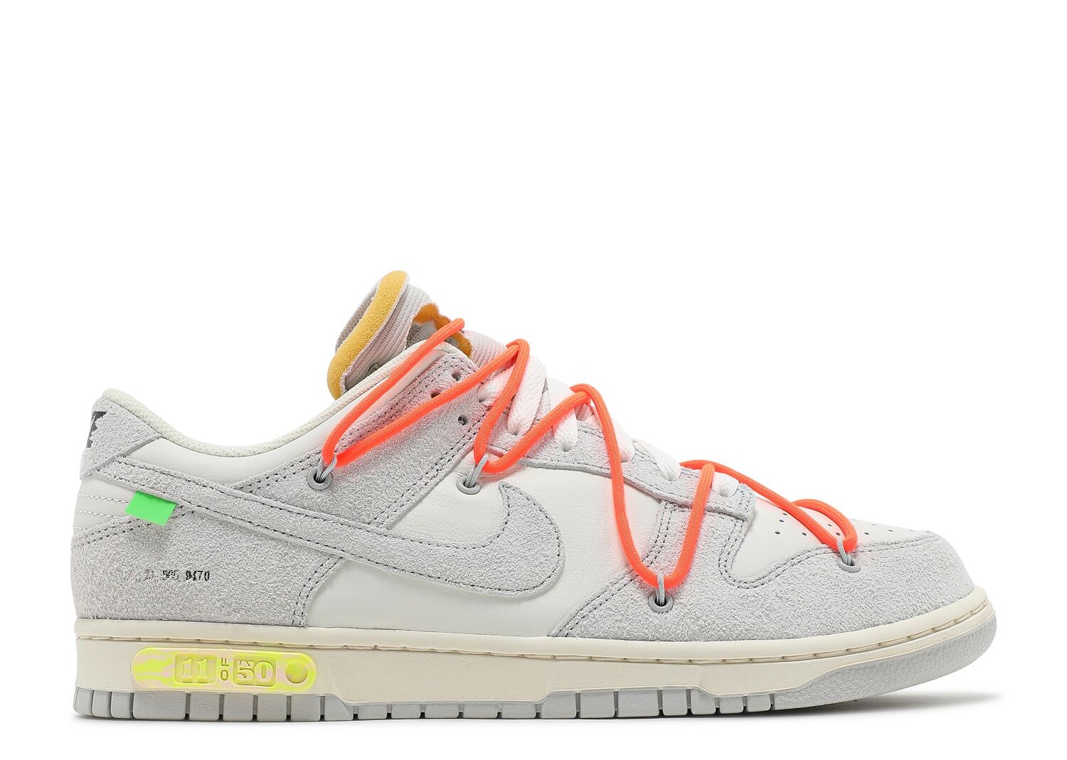 

Кроссовки Nike Off-White X Dunk Low 'Lot 11 Of 50', белый