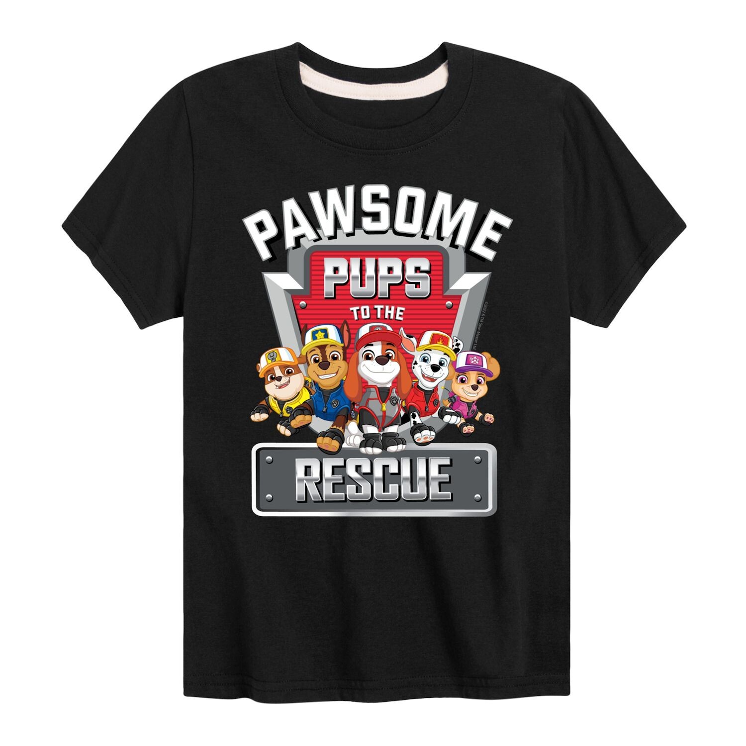 

Футболка с рисунком «Pawsome Pups» для мальчиков 8–20 лет Paw Patrol Licensed Character, черный