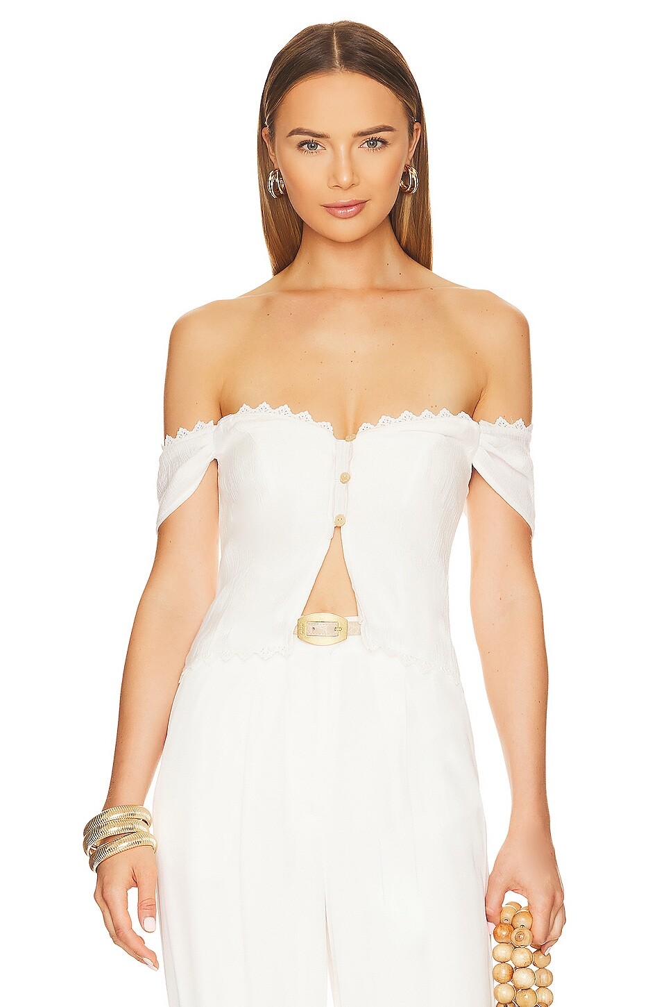 

Блузка House of Harlow 1960 x REVOLVE Simone, белый