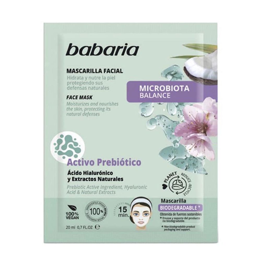 Маска для лица Mascarilla facial microbiota de ácido hialurónico Babaria, 20 мл цена и фото