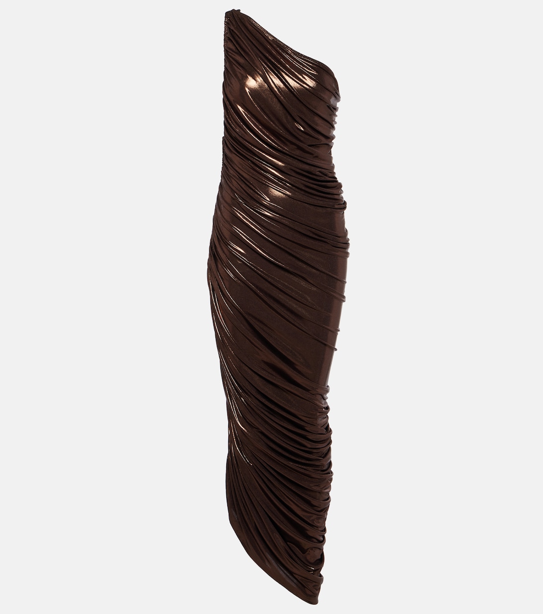 Платье diana на одно плечо со сборками Norma Kamali, коричневый
