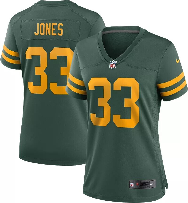 

Женская футболка Nike Green Bay Packers Aaron Jones № 33 для альтернативной игры