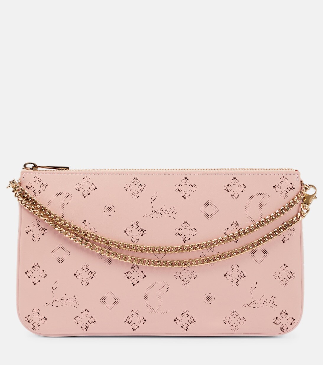

Клатч Loubila из перфорированной кожи Christian Louboutin, розовый