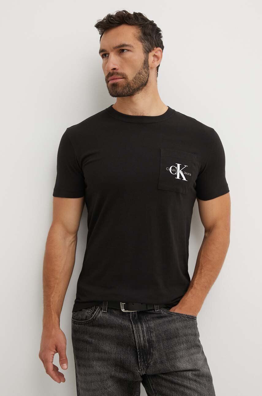 

Хлопковая футболка Calvin Klein Jeans, черный