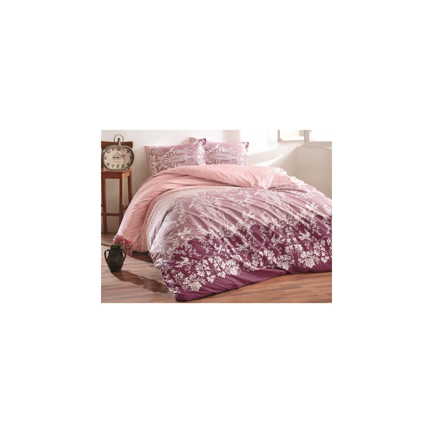 

Комплект постельного белья Tac Crystal Double Ranforce Gulru Pink