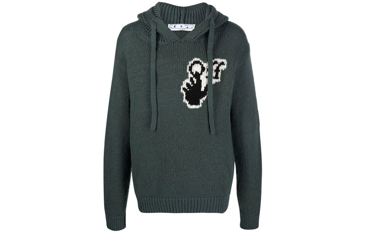 

Трикотажная толстовка с капюшоном Hands Off Logo Off-White, зеленый