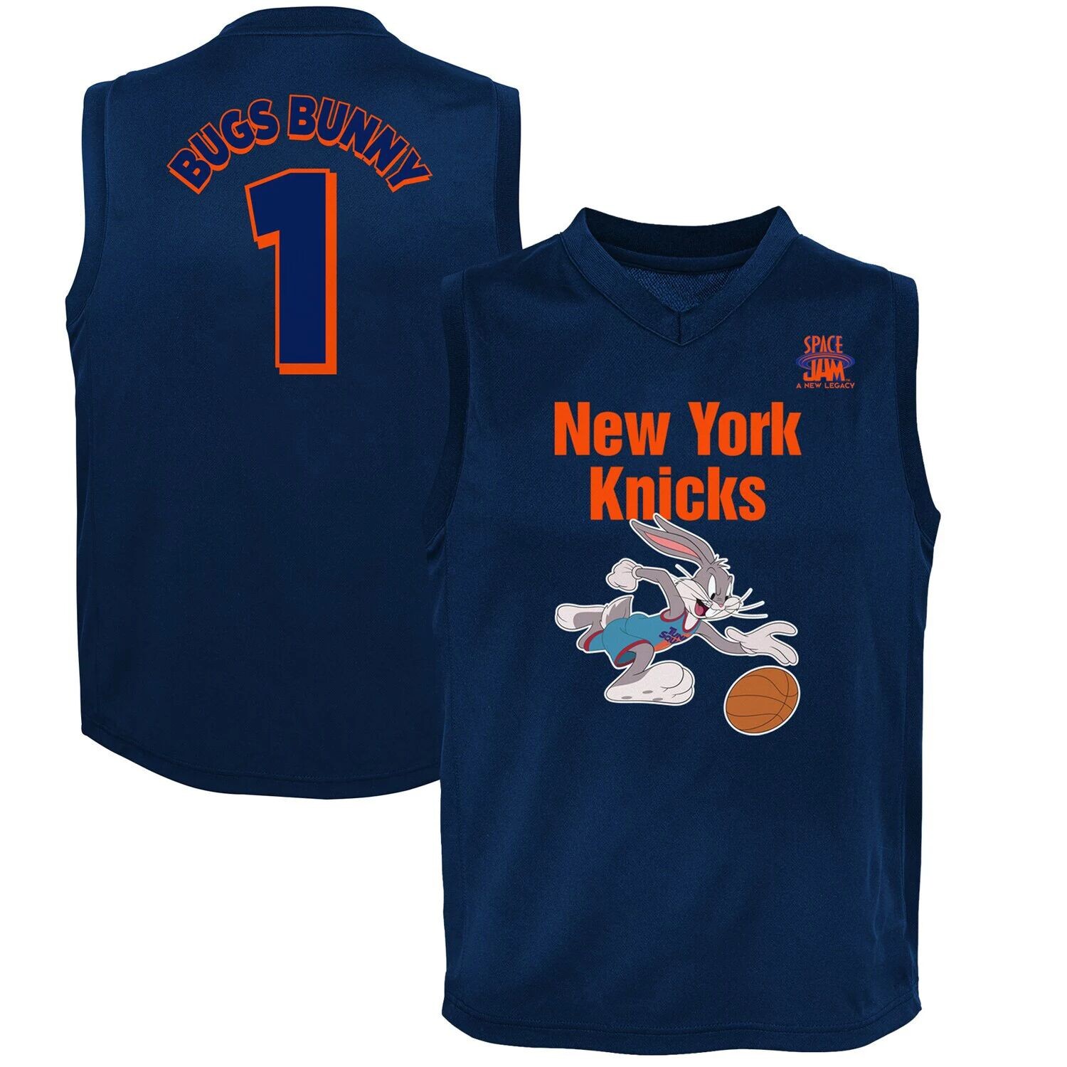 

Голубая сетчатая майка New York Knicks Space Jam 2 Slam Dunk Outerstuff