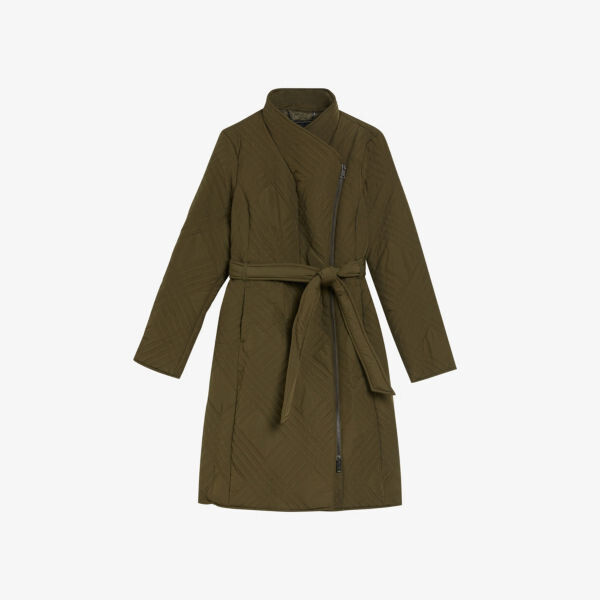 

Стеганое пальто Rosemae с высоким воротником Ted Baker, хаки