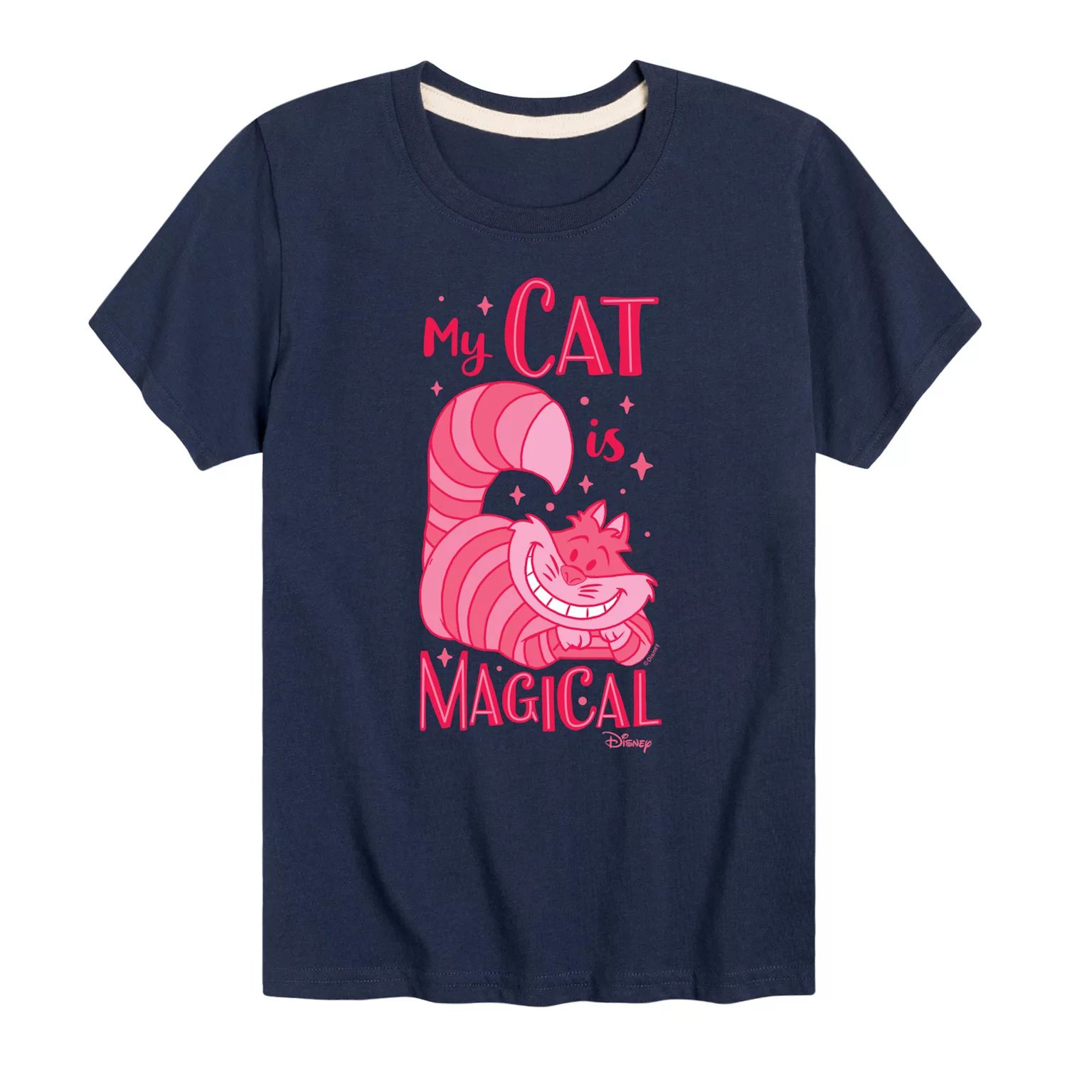 цена Футболка с рисунком «Мой кот волшебный» для мальчиков 8–20 лет «Алиса в стране чудес» и «Чеширский кот» Disney. Disney, синий