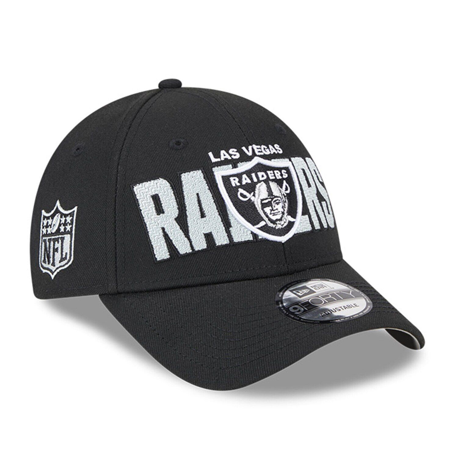 

Мужская регулируемая кепка New Era Black Las Vegas Raiders 2023 NFL Draft 9FORTY