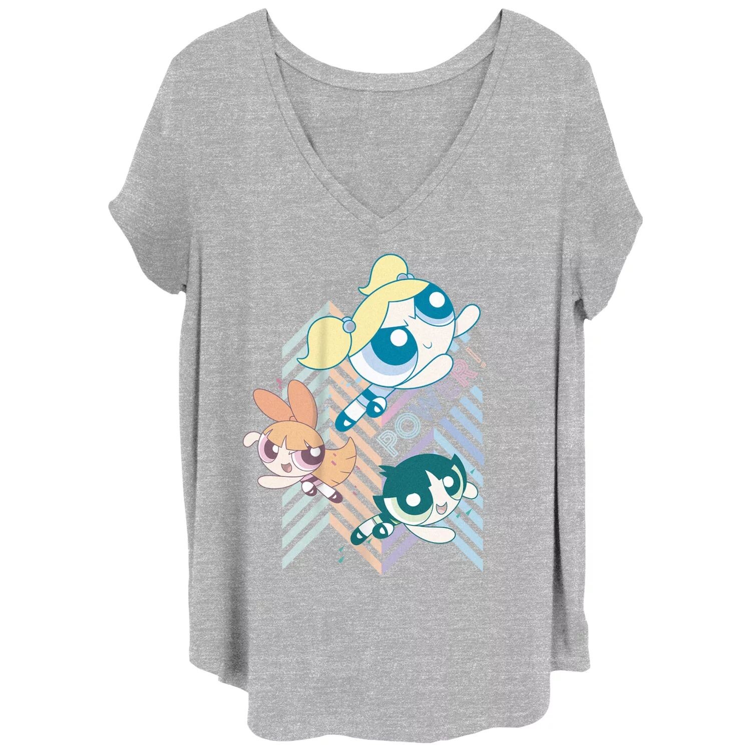 

Футболка больших размеров для юниоров Powerpuff Girls Fight Mode с графическим рисунком Licensed Character