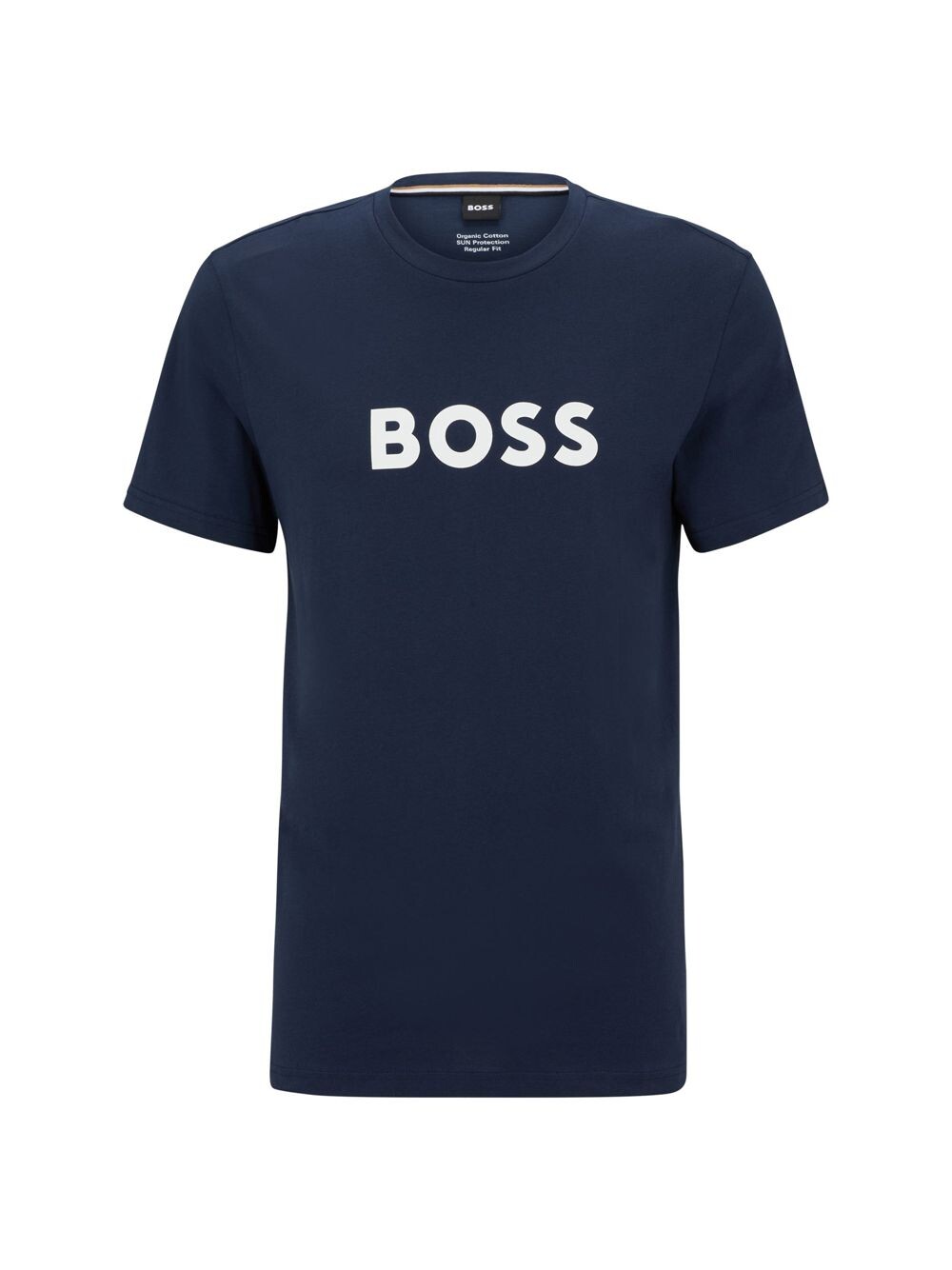 

Футболка из органического хлопка с контрастным логотипом BOSS, синий
