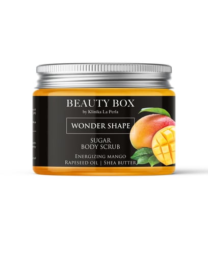От Klinika La Perla, Wonder Shape, скраб для тела с сахаром манго и персика, 500 г BEAUTY BOX, BEAUTY BOX by Klinika La Perla