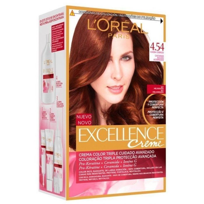Краска для волос Excellence Creme Tintes L'Oréal París, 4.54 Caoba Cobrizo
