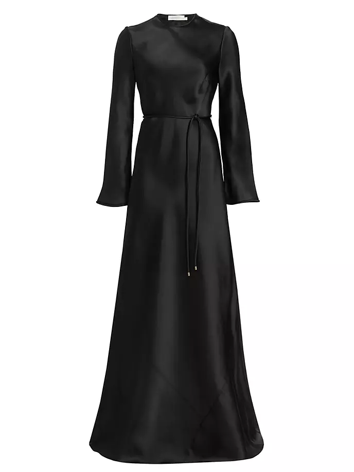 Шелковое платье-комбинация Luminosity с косой окантовкой Zimmermann, черный