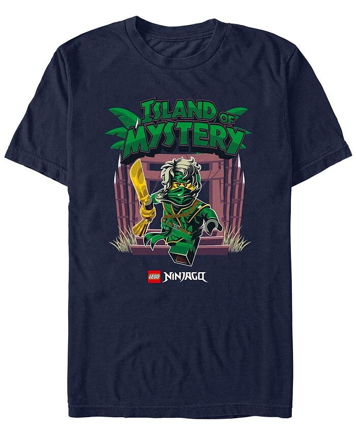 

Мужская зеленая футболка с коротким рукавом Lego Ninjago Ninja Mystery Island Fifth Sun, синий, Зеленый
