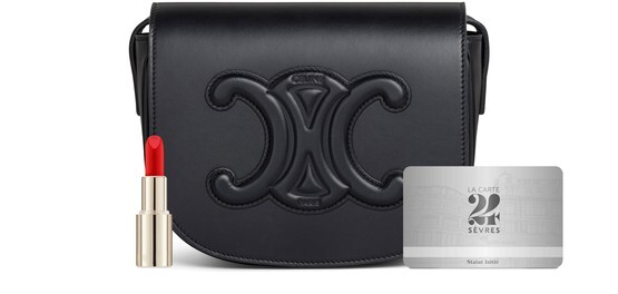 

Folco Cuir Triomphe из гладкой телячьей кожи Celine, черный