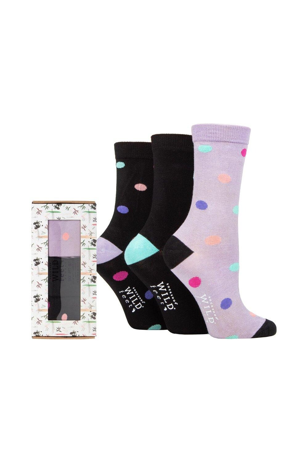 

3 пары бамбуковых подарочных коробок SOCKSHOP Wild Feet, черный